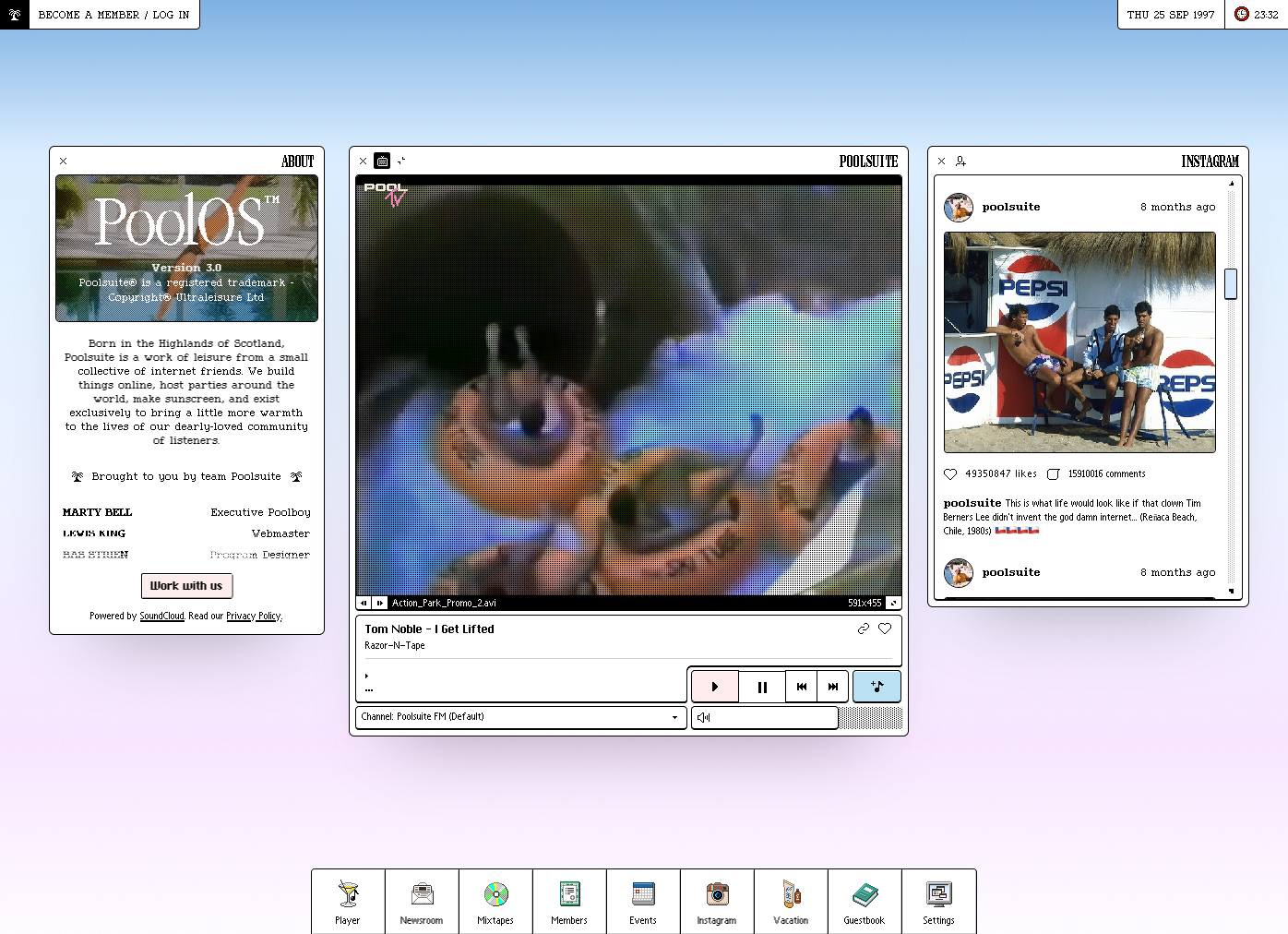 Screenshot of Poolsuite.net